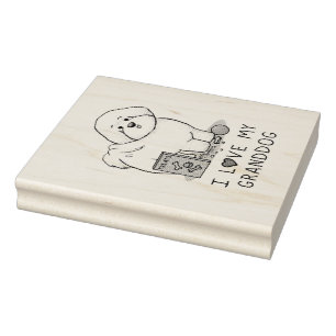 Ich Liebe mein Großhund Bichon Frise Hund, Großwel Gummistempel