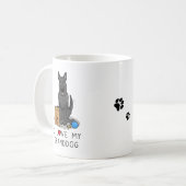 Ich Liebe mein Großhund Schwarzer Schäferhund Kaffeetasse (Vorderseite Links)