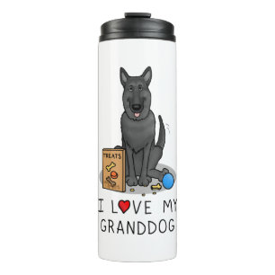 Ich Liebe mein Großhund Schwarzer Schäferhund Thermosbecher