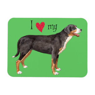Ich Liebe mein Großschweizer Hund Magnet