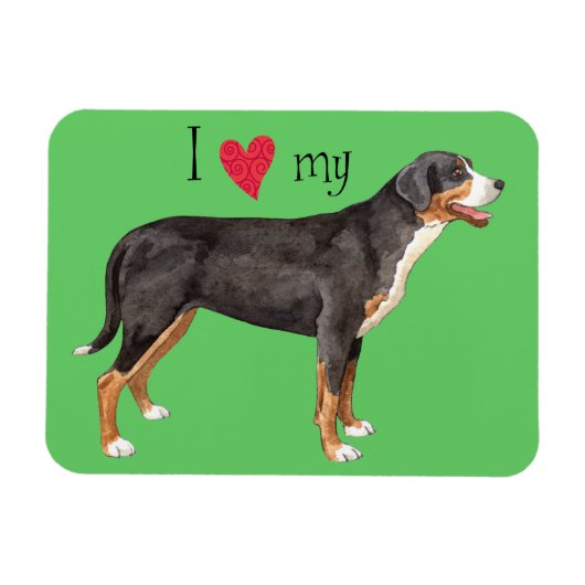 Ich Liebe mein Großschweizer Hund Magnet (Horizontal)