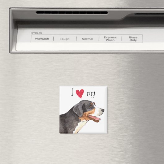 Ich Liebe mein Großschweizer Hund Magnet (In Situ (Geschirrspüler))