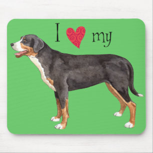 Ich Liebe mein Großschweizer Hund Mousepad
