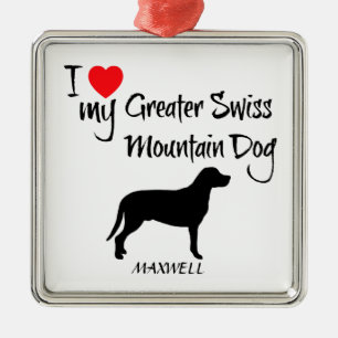 Ich Liebe mein Großschweizer Hund Ornament Aus Metall
