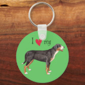 Ich Liebe mein Großschweizer Hund Schlüsselanhänger (Vorderseite)