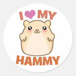 Ich Liebe mein Hammy Runder Aufkleber