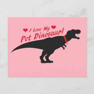 Ich Liebe mein Haustier Dinosaurier Postkarte