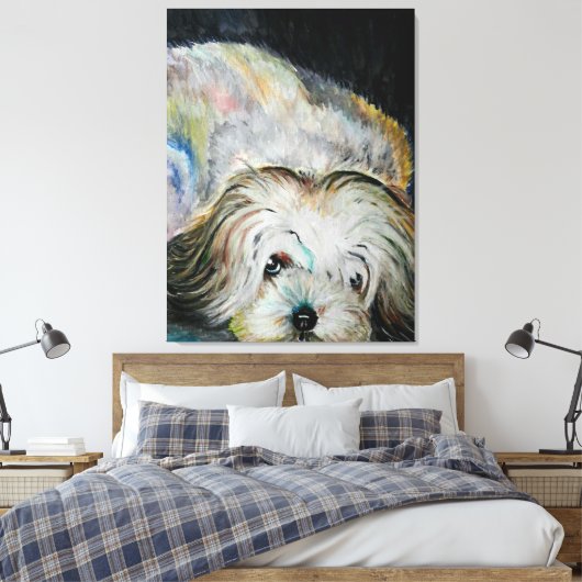 Ich Liebe mein Haustier Dog Canvas drucken Leinwanddruck (Insitu (Schlafzimmer))