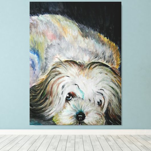 Ich Liebe mein Haustier Dog Canvas drucken Leinwanddruck (Insitu (Holzboden))