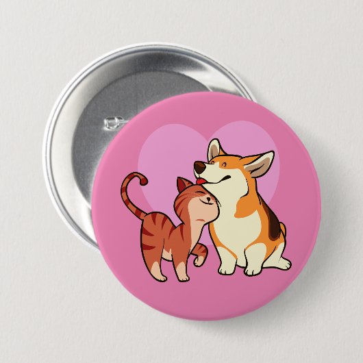 Ich Liebe mein Haustier | Katze und Hund Button (Vorne & Hinten)