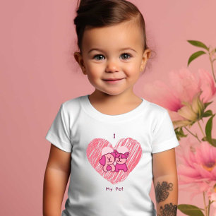 Ich Liebe mein Haustier Print Modern White Baby Ki Baby T-shirt