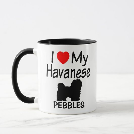 Ich Liebe mein Havanese Hund Tasse (Links)