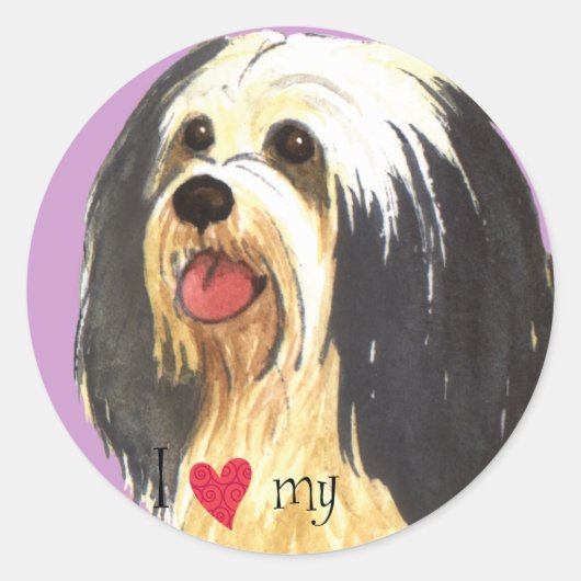 Ich Liebe mein Havanese Runder Aufkleber (Vorderseite)