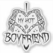 Ich Liebe mein heißer Freund Halloween Skeleton Fu Aufkleber (Vorderseite)