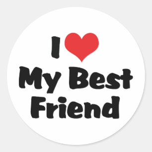 Ich liebe mein Herz allerbesten Freund - BFF Runder Aufkleber