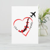 Ich Liebe mein Herz und Flugzeug, Geburtstag, Einf Einladung (Stehend Vorderseite)