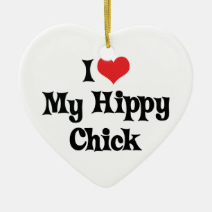 Ich liebe mein Hippie-Mädchen Keramikornament