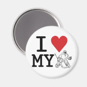 Ich Liebe mein Hockey Goalie Magnet (Vorderseite/Rückseite)