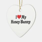 Ich Liebe mein Honey Bunny Keramikornament (Links)