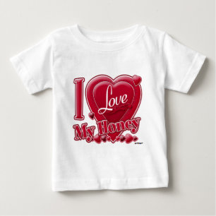 Ich Liebe mein Honig rot - Herz Baby T-shirt