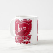 Ich Liebe mein Honig rot - Herz Kaffeetasse (Vorderseite Links)