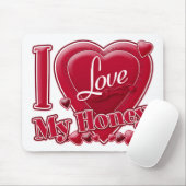 Ich Liebe mein Honig rot - Herz Mousepad (Mit Mouse)