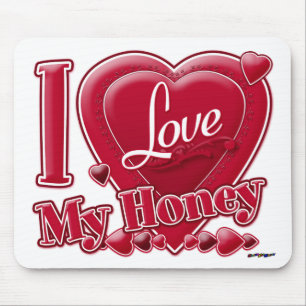 Ich Liebe mein Honig rot - Herz Mousepad