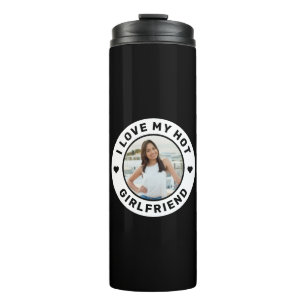 Ich Liebe mein Hot Girlfriend Emblem Custom Foto Thermosbecher