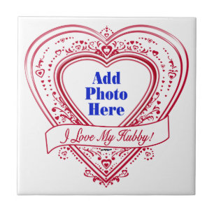 Ich Liebe mein Hubby! Foto Red Hearts Fliese