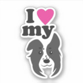 Ich Liebe mein Hund Aufkleber (Vorderseite)