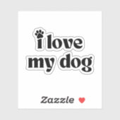 Ich Liebe mein Hund Aufkleber (Blatt)