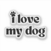 Ich Liebe mein Hund Aufkleber (Vorderseite)