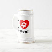 Ich Liebe mein Hund Bierglas (Vorderseite Links)
