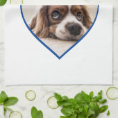 Ich Liebe mein Hund Blue Heart Foto Pet Name Geschirrtuch (Gefaltet)