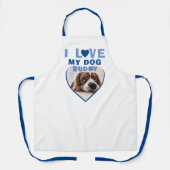 Ich Liebe mein Hund Blue Heart Foto Pet Name Schürze (Vorderseite)