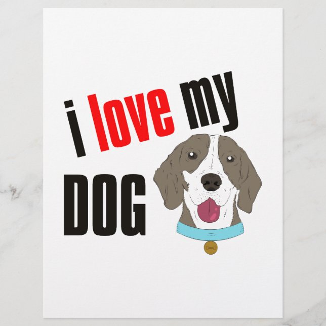 Ich Liebe Mein Hund Cartoon (Vorderseite)