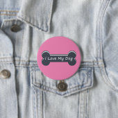 Ich Liebe mein Hund | Dog Bone Button (Beispiel)