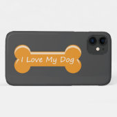 Ich Liebe mein Hund | Dog Bone Case-Mate iPhone Hülle (Rückseite (Horizontal))