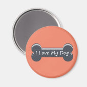 Ich Liebe mein Hund | Dog Bone Magnet (Vorderseite/Rückseite)