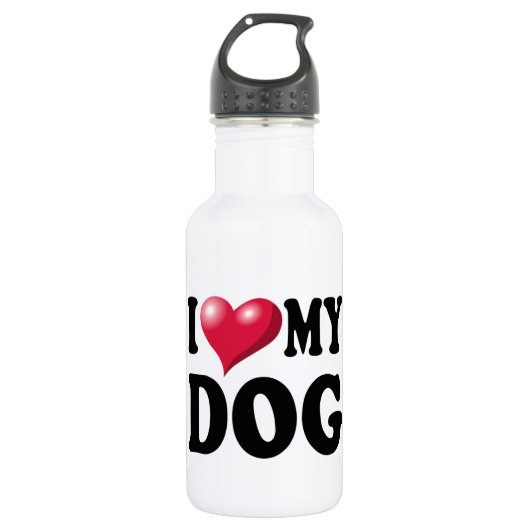 Ich Liebe mein Hund Edelstahlflasche (Vorderseite)