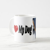 Ich Liebe mein Hund Foto Kaffeetasse (Vorderseite Links)