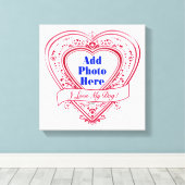 Ich Liebe mein Hund! Foto Red Hearts Leinwanddruck (Insitu (Holzboden))