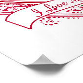 Ich Liebe mein Hund! Foto Red Hearts Poster (Ecke)