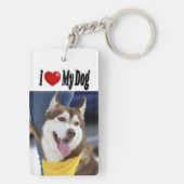 Ich Liebe mein Hund Foto Schlüsselanhänger (Rückseite)
