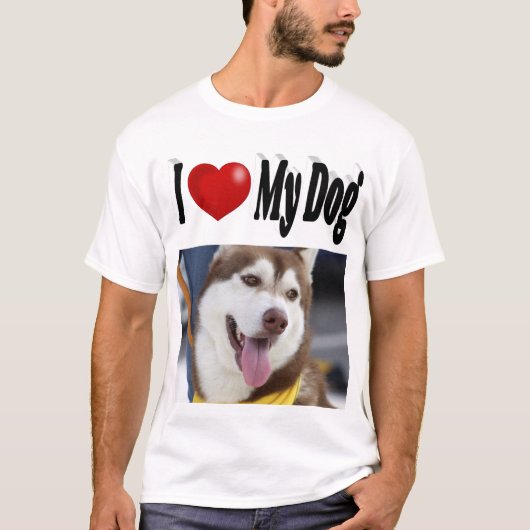 Ich Liebe mein Hund Foto T-Shirt (Vorderseite)
