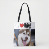 Ich Liebe mein Hund Foto Tasche (Vorderseite)