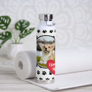 Ich Liebe mein Hund Foto Wasser Flasche