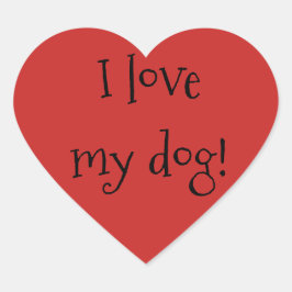 Ich Liebe mein Hund! Herz-Aufkleber
