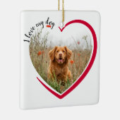 Ich Liebe mein Hund Herz Foto Keramikornament (Rechts)