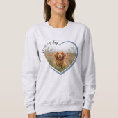 Ich Liebe mein Hund Herz Foto lange geschlafen Sweatshirt (Vorderseite)